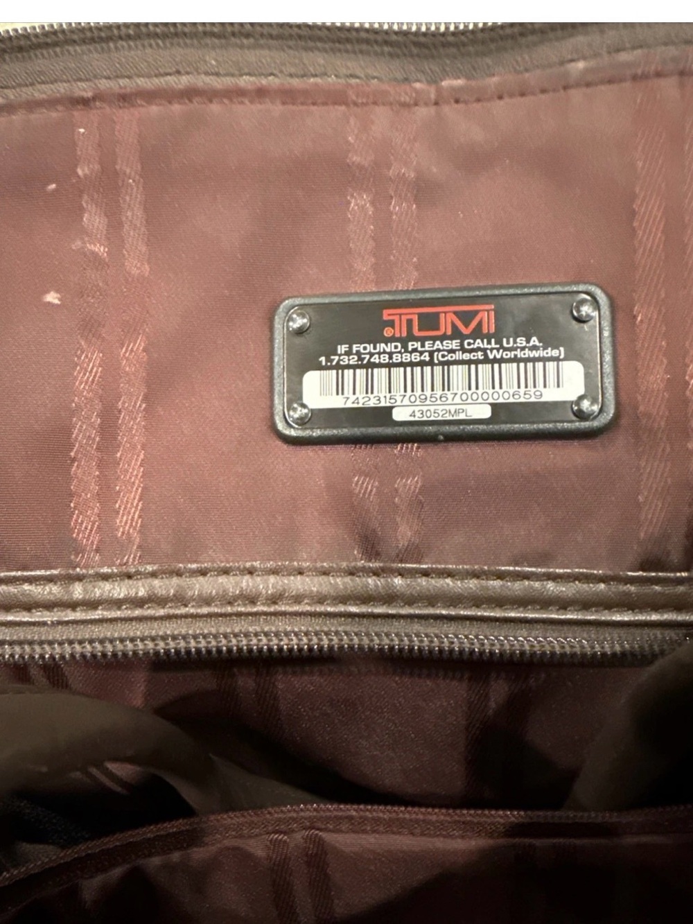 Tumi Weekender Camel Plaid & Leather Overnight Bag Preppy Vintage - Picture 8 of 12